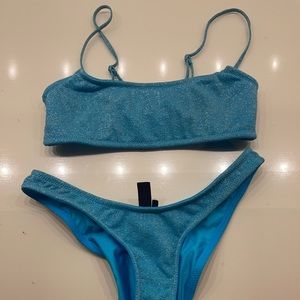 MICA - BABY BLUE SPARKLE triangl bathing suit!